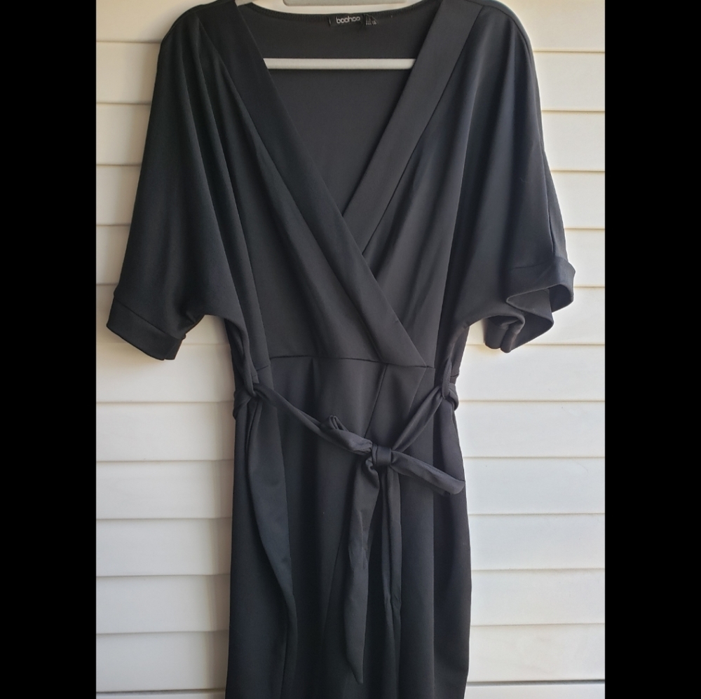 Kimono wrap dress or long top with waist tie